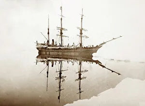 A whaling ship in Melville Bay, Greenland, Victorian period