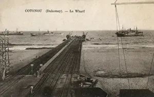Crane Prints: Wharf at Cotonou, French Dahomey, West Africa