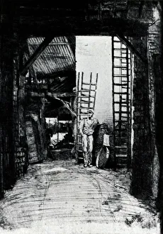 Whistler Prints: Wharf Interior, The Thames