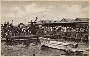 Crane Prints: Wharfs, docks and sheds, Beira, Mozambique, East Africa