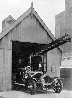 Images Dated 8th November 2011: A wheeled ladder escape in its appliance shed