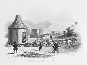 Oxen Prints: Wheeled tents of the Tartars or Tatars, Russia