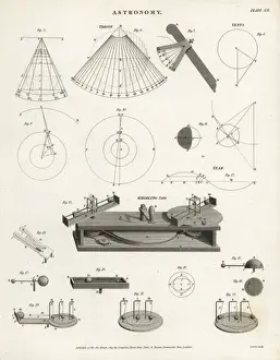 Astronomicalinstrument Prints: Whirling table to demonstrate centrifugal force