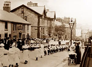 Whit Monday procession, Padiham, Lancashire, early 1900s