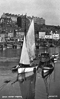 Whitby Harbour, North Yorkshire, with boats