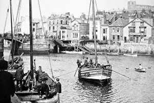 Fisherman Prints: Whitby harbour Victorian period