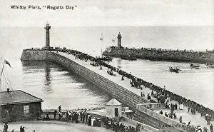 Lighthouses Prints: Whitby Piers on Regatta Day, Whitby, North Yorkshire