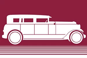 Images Dated 2nd June 2016: White Car on Maroon Background