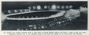 White City Greyhound Stadium Illuminated at Night