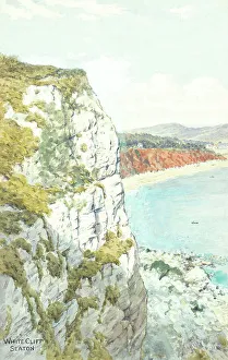 Seaton Prints: White Cliff, Seaton, Devon