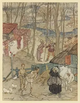 Told Prints: White Cow with Red Ears