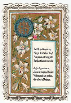 Hark Prints: White flowers on a Christmas card