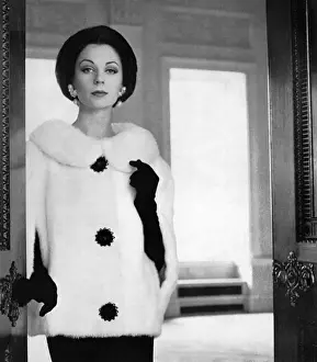 Jasmine Prints: White jasmine mink cape-jacket by Bradleys
