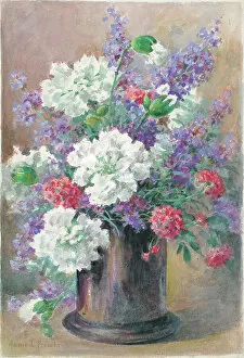 Arrangement Collection: White, pinks and catmint'. Flowers in vase