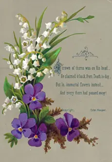 Violet Prints: White and purple flowers on an Easter card