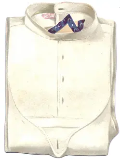 White shirt on a cutout New Year card