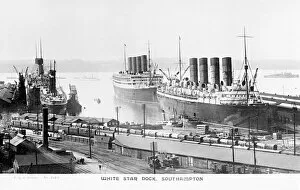 Olympic Gallery: White Star dock with three liners, Southampton