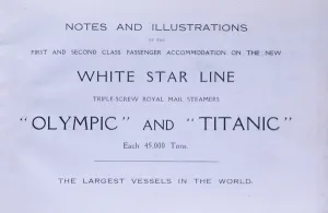 Ship Wreck Prints: White Star Line 1st and 2nd Class booklet