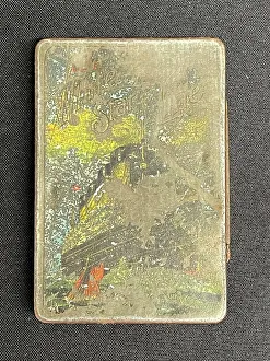Britannic Prints: White Star Line, cigarette tin with match striker (lid)