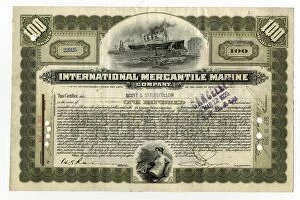 Stocks Collection: White Star Line - company share certificate