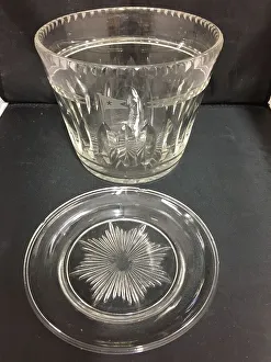 Etched Prints: White Star Line - crystal ice bucket and glass side plate