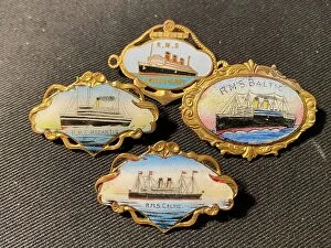 Anchor Collection: White Star Line and Cunard - souvenir brooches