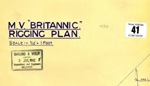 Rubber Prints: White Star Line, MV Britannic rigging plan