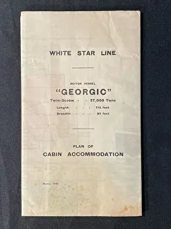 Georgic Prints: White Star Line, MV Georgic - cabin accommodation