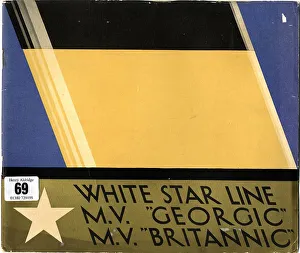 Brochure Prints: White Star Line, MV Georgic, MV Britannic, cover design