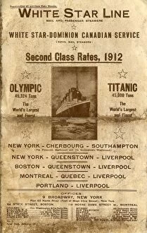 Worn Collection: White Star Line, Olympic and Titanic, brochure cover