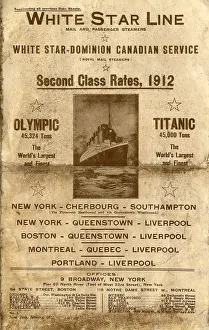 Worn Prints: White Star Line, Olympic and Titanic, brochure cover