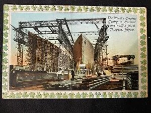 Images Dated 17th February 2021: White Star Line, Olympic and Titanic - postcard