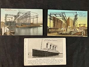 Images Dated 17th February 2021: White Star Line, Olympic and Titanic - three postcards