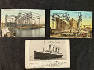 White Star Line, Olympic and Titanic - three postcards