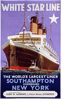 Travel Posters Collection: White Star Line Poster