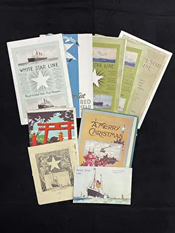 White Star Line, printed ephemera, passenger lists, menus