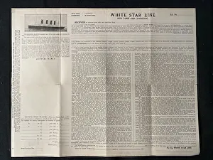 Freight Prints: White Star Line - printed bill of freight receipt