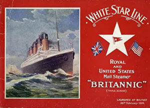 Britannic Prints: White Star Line, RMS Britannic - brochure cover