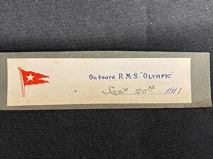 Incident Collection: White Star Line, RMS Olympic, top of on board stationery