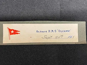 Collision Prints: White Star Line, RMS Olympic, top of on board stationery