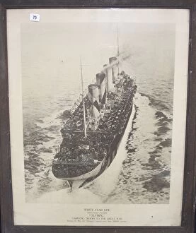 Images Dated 5th March 2018: White Star Line, RMS Olympic, carrying troops, WW1
