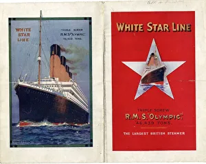 Brochure Collection: White Star Line, RMS Olympic, foldout brochure