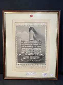 Glazed Prints: White Star Line, RMS Olympic - framed print