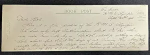 Sailed Prints: White Star Line, RMS Olympic, handwritten postcard