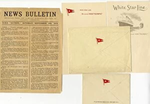 Beginning Collection: White Star Line, RMS Olympic - News Bulletin and stationery
