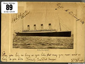 Signatures Prints: White Star Line, RMS Olympic, photo with handwriting