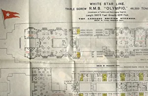 Inches Prints: White Star Line - RMS Olympic plan of accommodation
