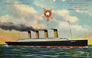 White Star Line, RMS Olympic - postcard