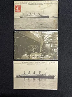 White Star Line, RMS Olympic, three postcards