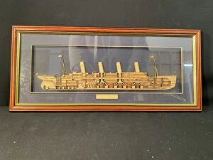Images Dated 19th February 2021: White Star Line, RMS Titanic - cross section framed picture